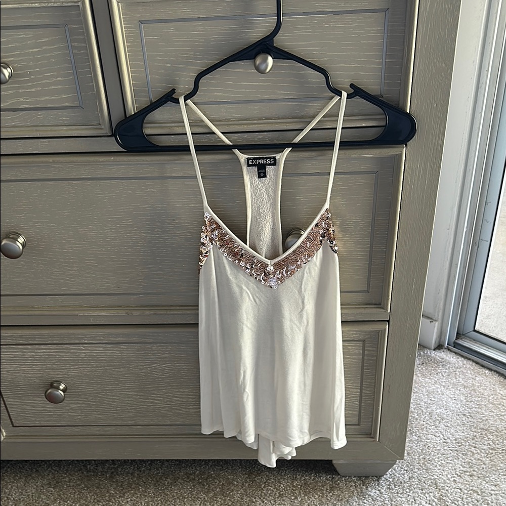 Express Cream Relaxed Embellished Camisole